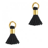 Ibiza style mini Tassel 0.7cm Gold-black